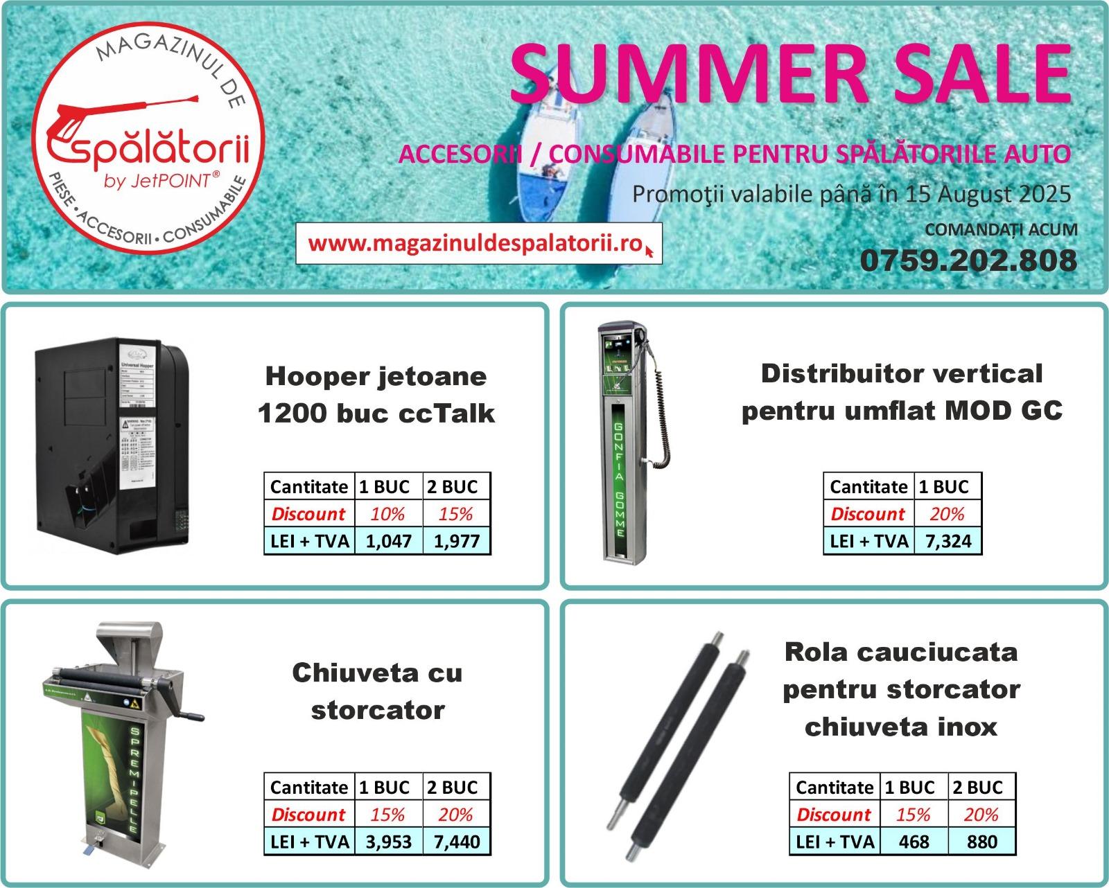 Promoţie cu câteva accesorii şi consumabile mai des utilizate în spălătoria Dvs. Preţuri foarte bune şi livrare rapidă, din stoc. 