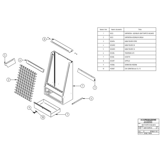 Suport scuturat presuri, din inox, cu sertar colectare praf