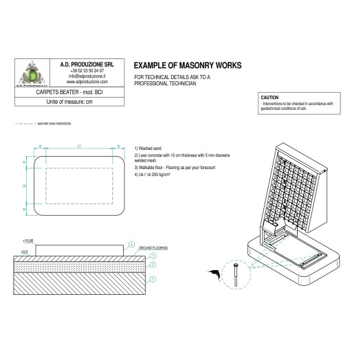 Suport scuturat presuri, din inox, cu sertar colectare praf